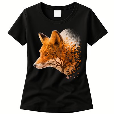 Cool Red Fox Tree Womens T-Shirt