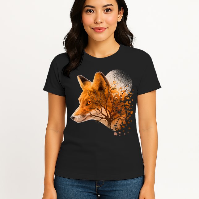 Cool Red Fox Tree Womens T-Shirt