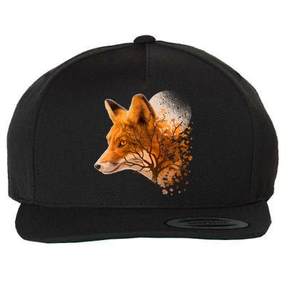 Cool Red Fox Tree Wool Snapback Cap