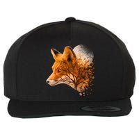 Cool Red Fox Tree Wool Snapback Cap