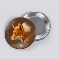 Cool Red Fox Tree Button