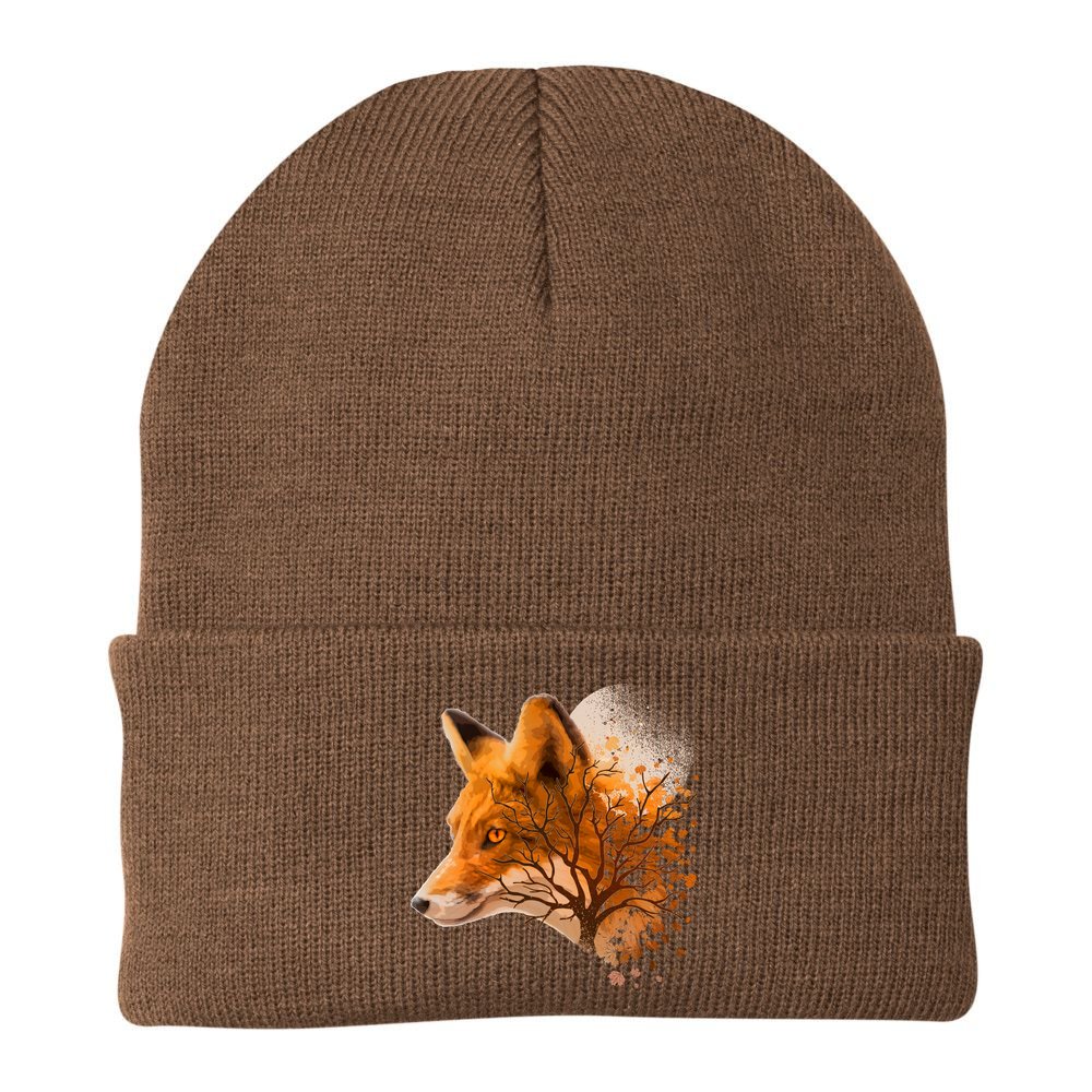 Cool Red Fox Tree Beanie