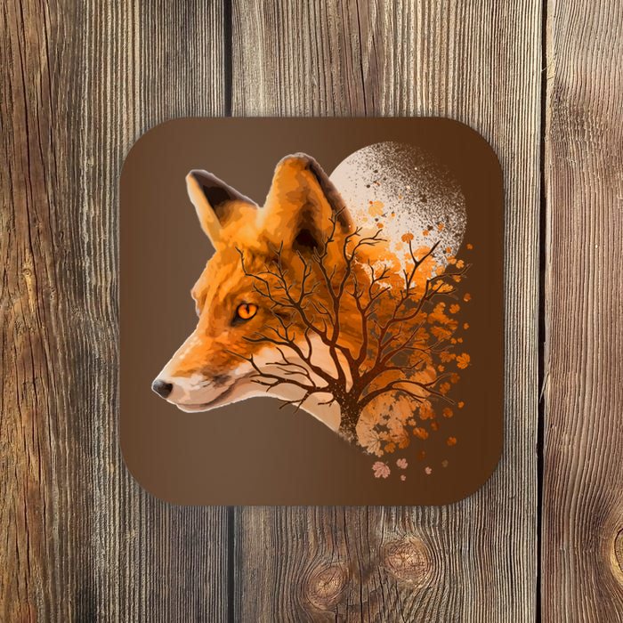 Cool Red Fox Tree Coaster