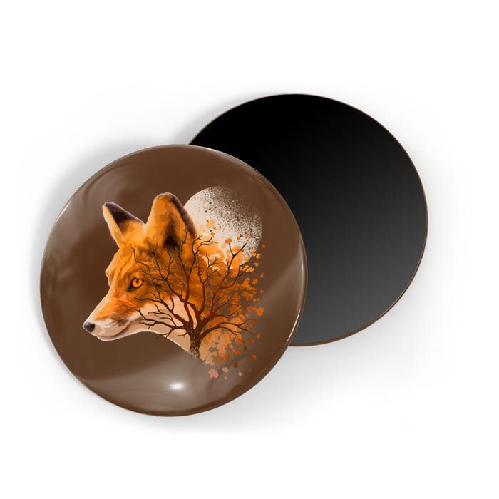 Cool Red Fox Tree Magnet