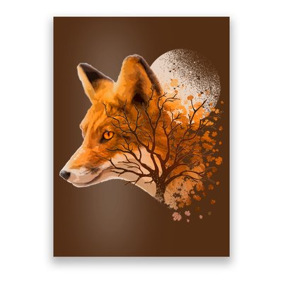 Cool Red Fox Tree Poster