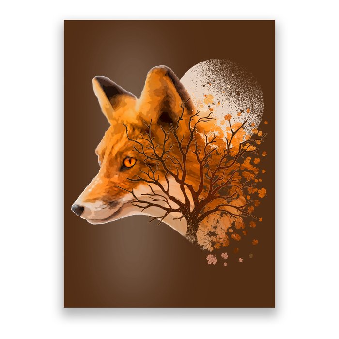 Cool Red Fox Tree Poster