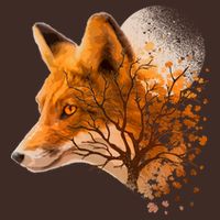 Cool Red Fox Tree Poster