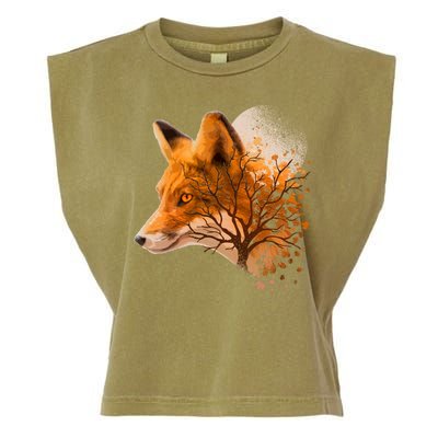 Cool Red Fox Tree Garment-Dyed Women's Muscle Tee