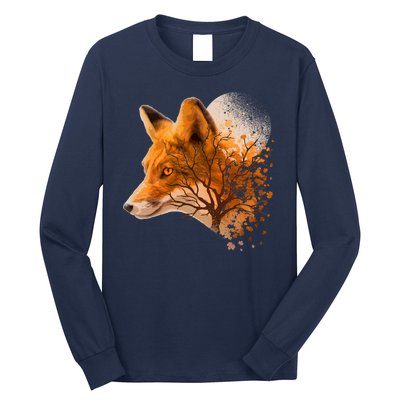 Cool Red Fox Tree Long Sleeve Shirt