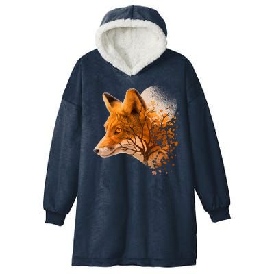 Cool Red Fox Tree Hooded Wearable Blanket