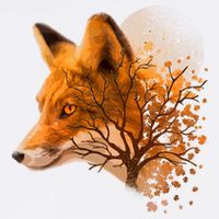 Cool Red Fox Tree Garment-Dyed Sweatshirt