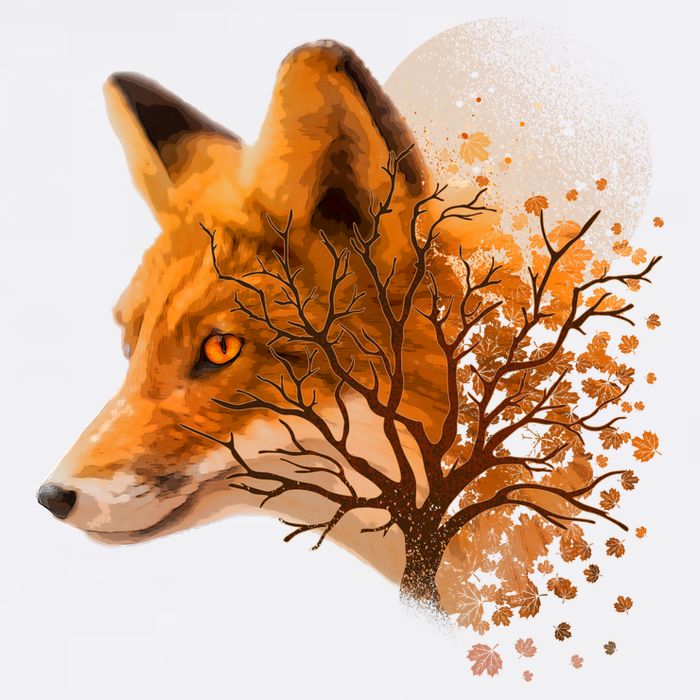 Cool Red Fox Tree Garment-Dyed Sweatshirt