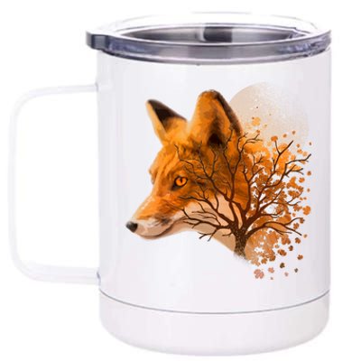 Cool Red Fox Tree 12 oz Stainless Steel Tumbler Cup