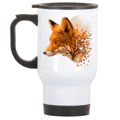 Cool Red Fox Tree Stainless Steel Travel Mug