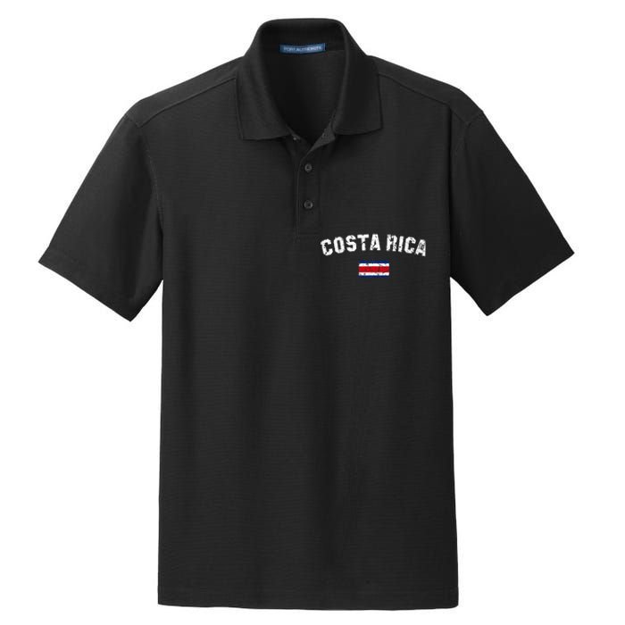 Costa Rica Flag Vintage Costa Rican Dry Zone Grid Polo