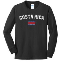 Costa Rica Flag Vintage Costa Rican Kids Long Sleeve Shirt