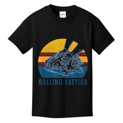 Cat Rolling Fatties Funny Kids T-Shirt