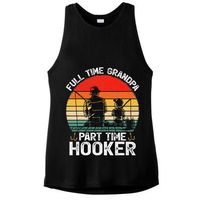 Cute Retro Full Time Grandpa Part Time Hooker Fathers Day Fishing Ladies PosiCharge Tri-Blend Wicking Tank
