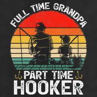 Cute Retro Full Time Grandpa Part Time Hooker Fathers Day Fishing Golf Towel