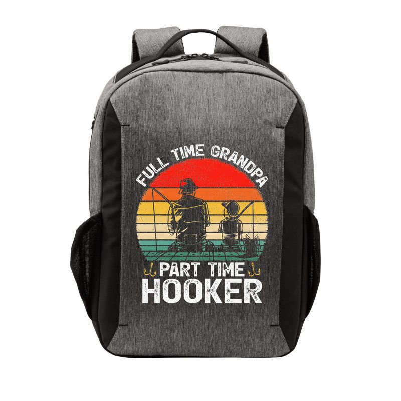 Cute Retro Full Time Grandpa Part Time Hooker Fathers Day Fishing Vector Backpack