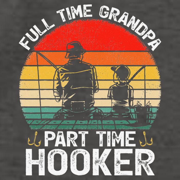 Cute Retro Full Time Grandpa Part Time Hooker Fathers Day Fishing Vector Backpack