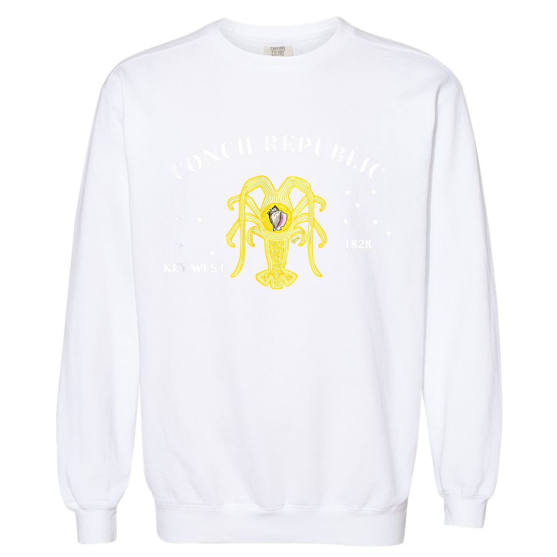 Conch Republic Flag Lobster Florida Keys Lobster Season Garment-Dyed Sweatshirt