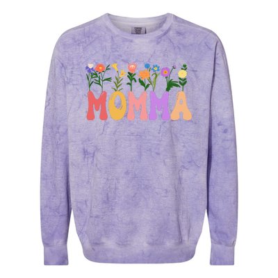 Cute Retro Floral Momma Colorblast Crewneck Sweatshirt