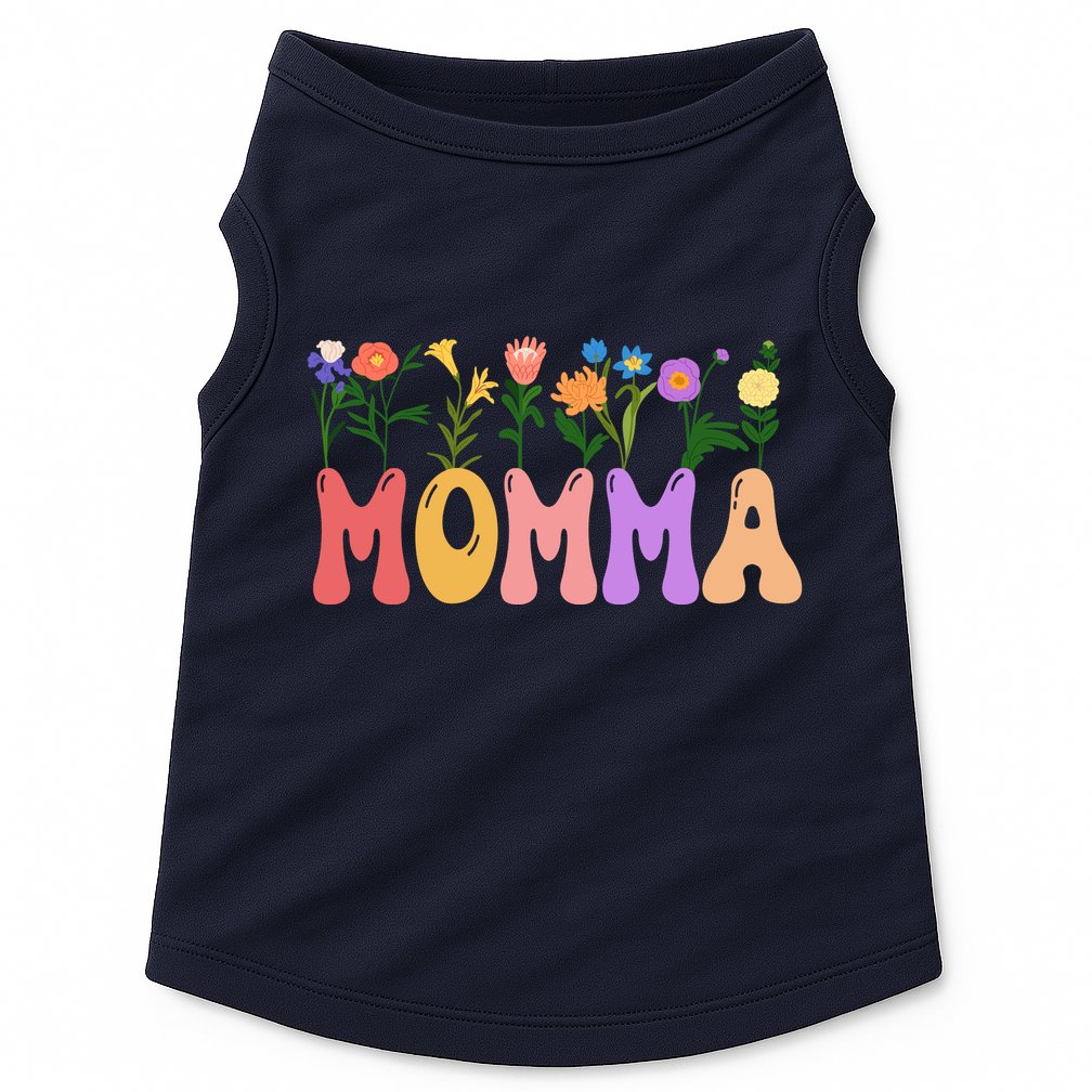 Cute Retro Floral Momma Doggie Tank