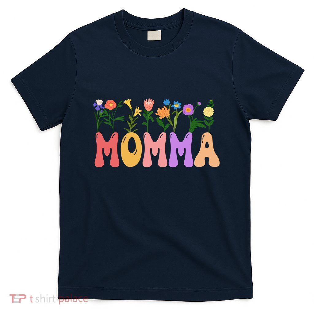 Cute Retro Floral Momma T-Shirt