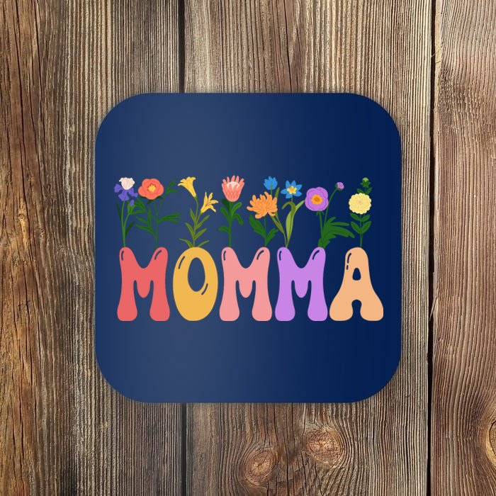 Cute Retro Floral Momma Coaster