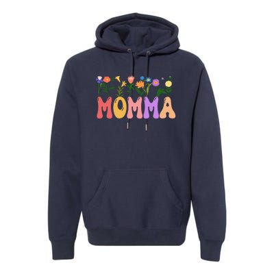 Cute Retro Floral Momma Premium Hoodie