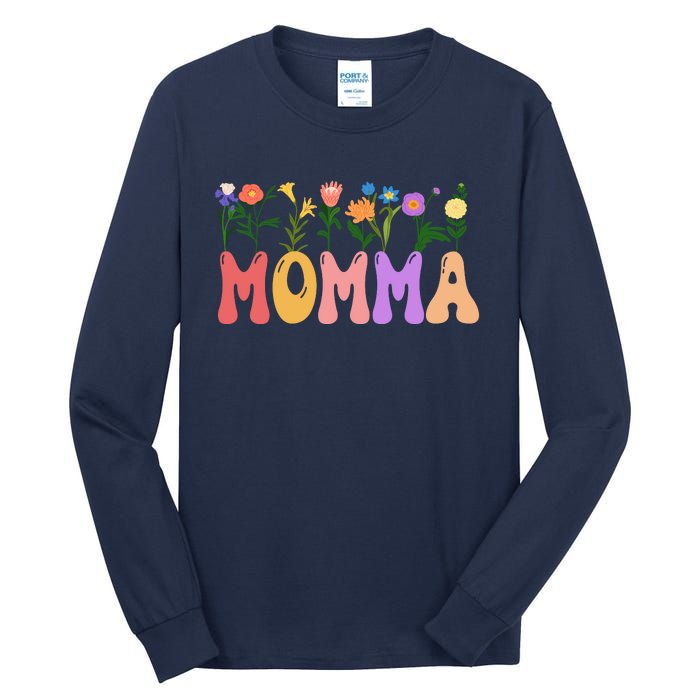 Cute Retro Floral Momma Tall Long Sleeve T-Shirt