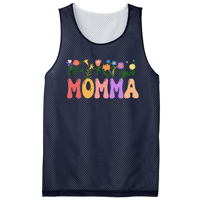 Cute Retro Floral Momma Mesh Reversible Basketball Jersey Tank