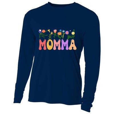 Cute Retro Floral Momma Cooling Performance Long Sleeve Crew