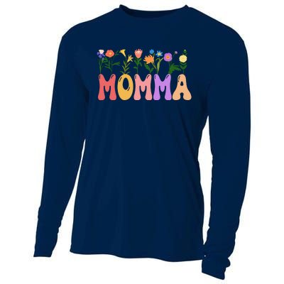 Cute Retro Floral Momma Cooling Performance Long Sleeve Crew