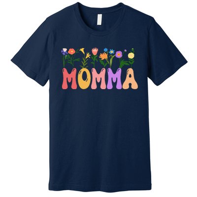 Cute Retro Floral Momma Premium T-Shirt