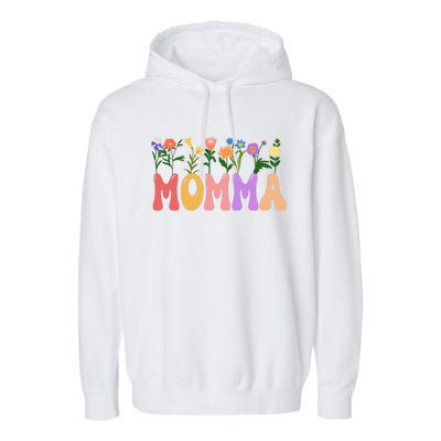 Cute Retro Floral Momma Garment-Dyed Fleece Hoodie