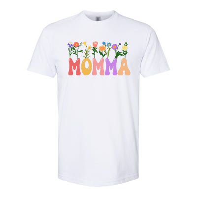 Cute Retro Floral Momma Softstyle® CVC T-Shirt