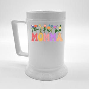 Cute Retro Floral Momma Beer Stein