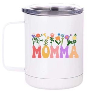 Cute Retro Floral Momma 12 oz Stainless Steel Tumbler Cup