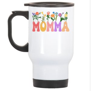 Cute Retro Floral Momma Stainless Steel Travel Mug