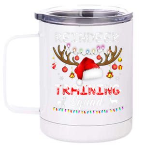 Christmas Running Funny Reindeer Training Squad Team Family Cool Gift 12 oz Stainless Steel Tumbler Cup