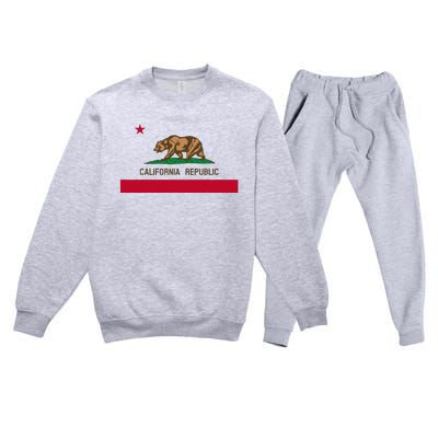 California Republic Flag Patriotic State Travel Usa Premium Crewneck Sweatsuit Set