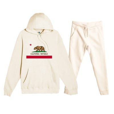 California Republic Flag Patriotic State Travel Usa Premium Hooded Sweatsuit Set