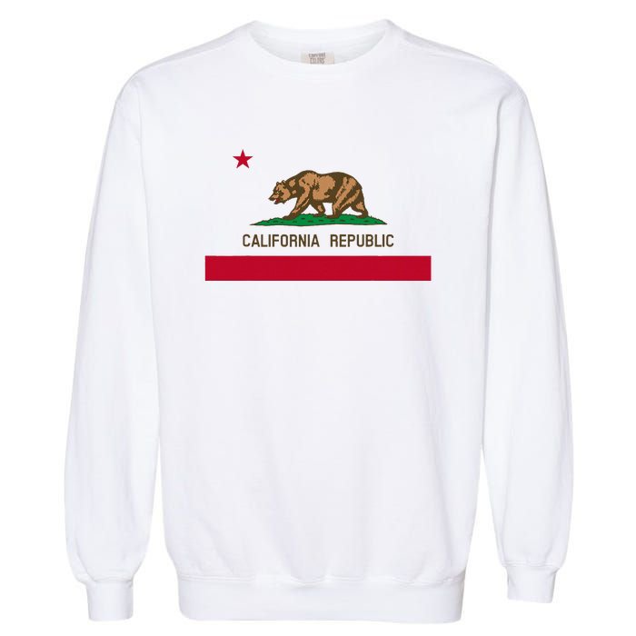 California Republic Flag Patriotic State Travel Usa Garment-Dyed Sweatshirt