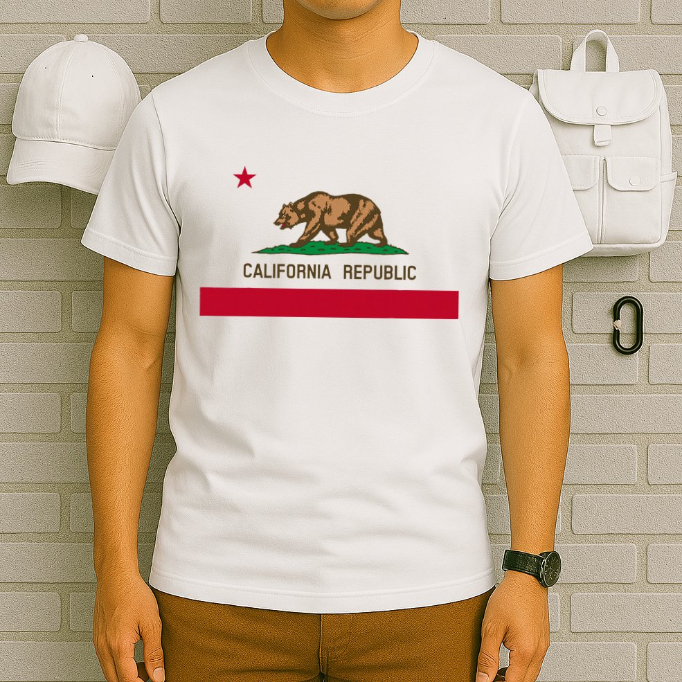 California Republic Flag Patriotic State Travel Usa T-Shirt