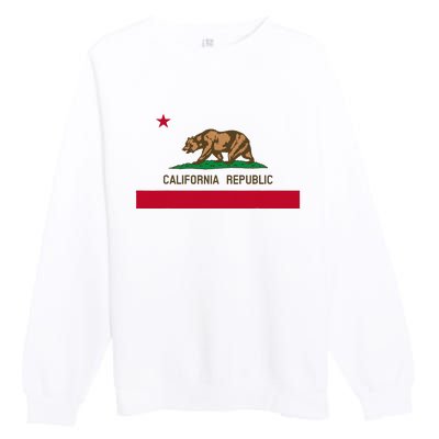 California Republic Flag Patriotic State Travel Usa Premium Crewneck Sweatshirt