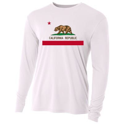 California Republic Flag Patriotic State Travel Usa Cooling Performance Long Sleeve Crew