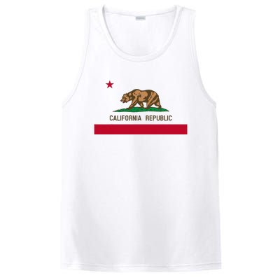 California Republic Flag Patriotic State Travel Usa PosiCharge Competitor Tank