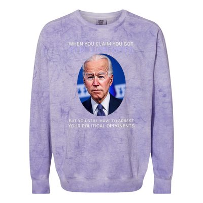 Conservative Republican Funny Anti Joe Biden Colorblast Crewneck Sweatshirt